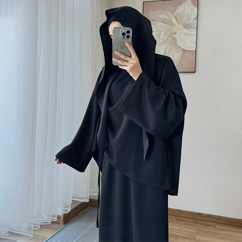 Integrated Hijab Hoodie & Maxi Skirt Set(MS194)