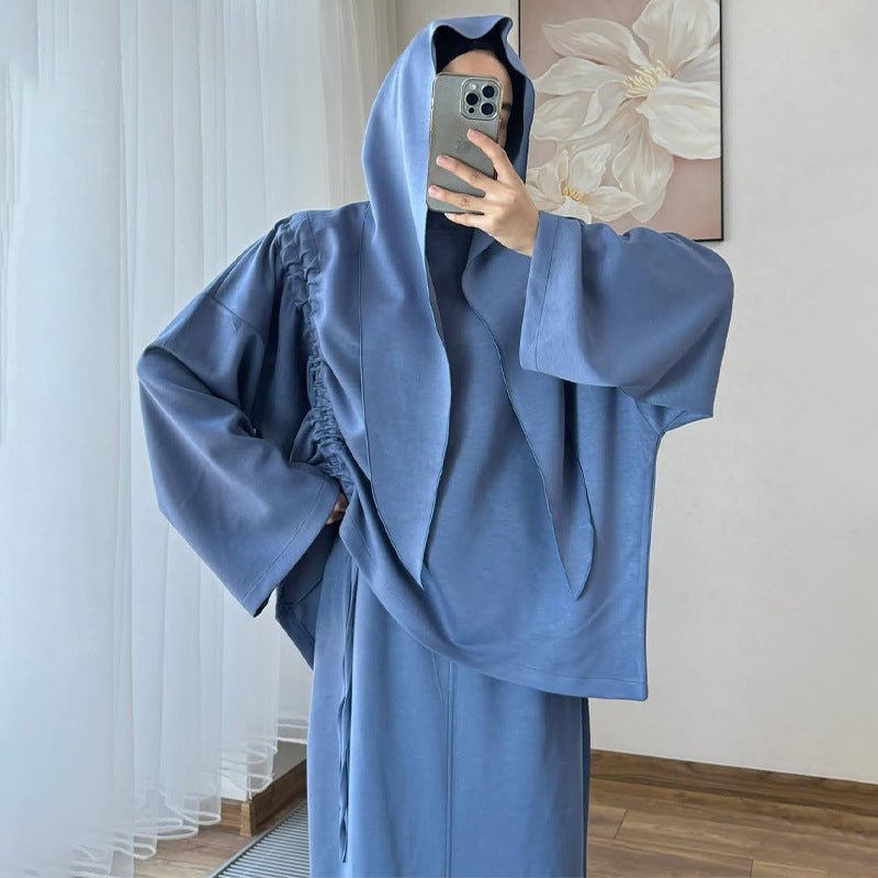 Integrated Hijab Hoodie & Maxi Skirt Set(MS194)