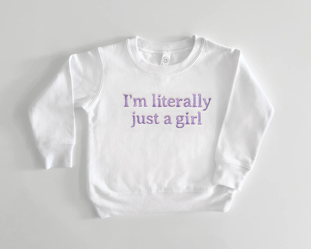 Embroidered "I'm Literally Just A Girl" Mother Daughter Matching Outfits