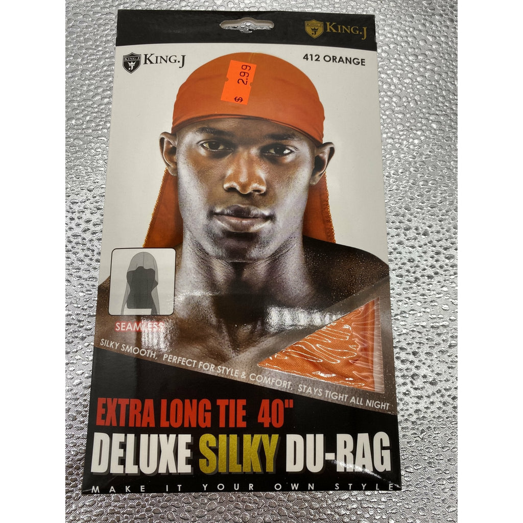 King J Extra Long Tie 40" Deluxe Silky Du-Rag