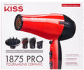 KISS Red Tourmaline Ceramic Hair Dryer Blow Dryer with 4 Styling Attachments