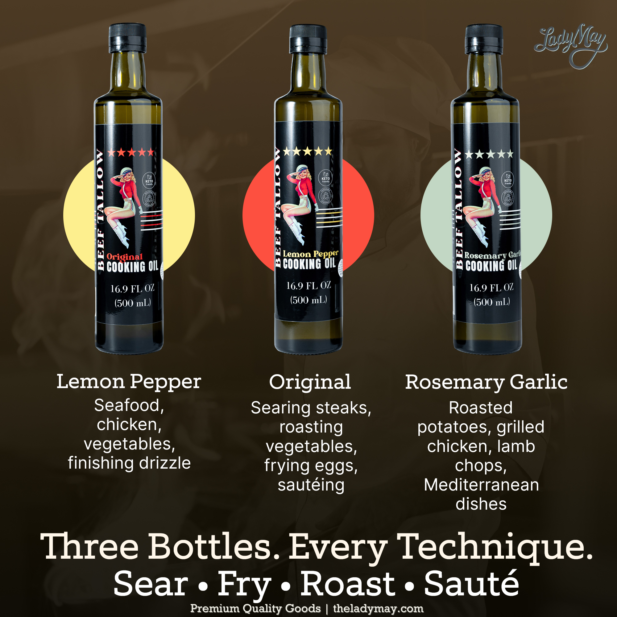 Premium Grass-Fed Beef Tallow Cooking Oil - Restaurant-Proven | Choose Your Flavor