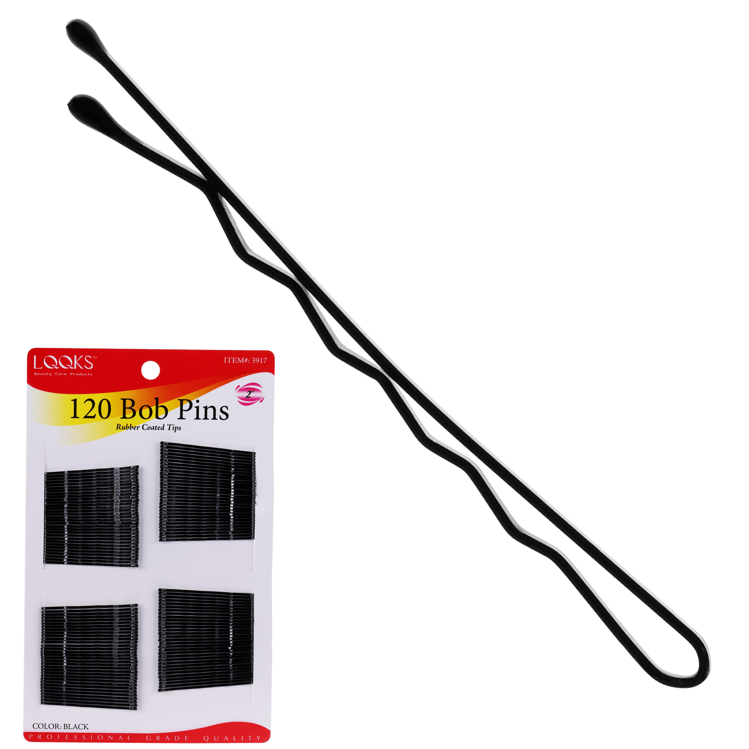 LQQKS 2" Bobby Pins, Black, 120 ct