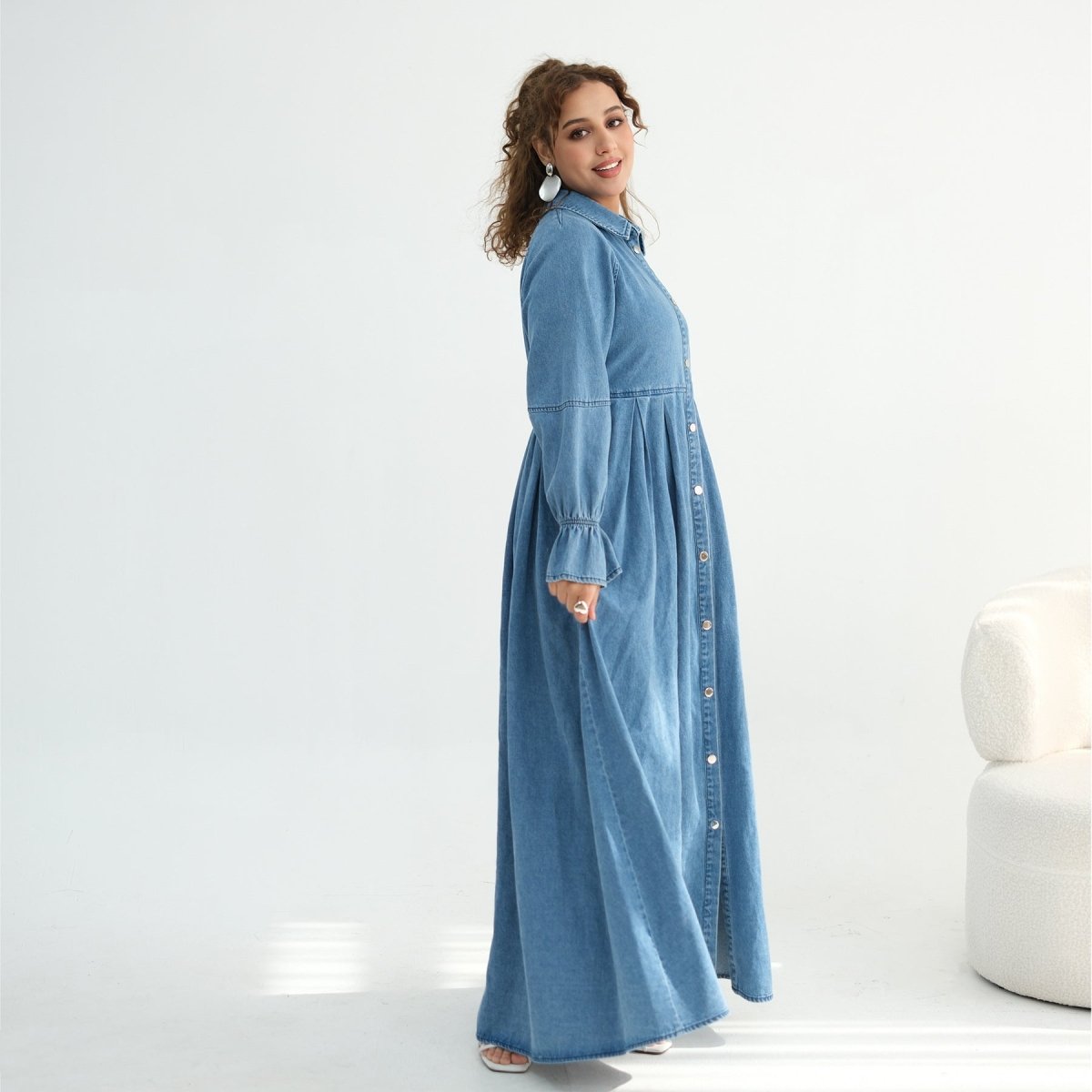 Lyocell Tencel Denim Maxi Dress(MA398)