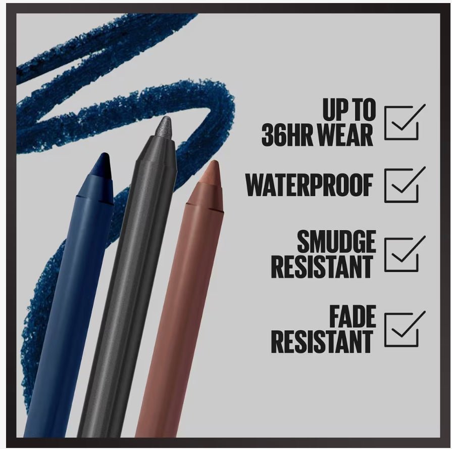 Maybelline TattooStudio Sharpenable Gel Pencil Eyeliner, 900 Deep Onyx, 0.04 oz