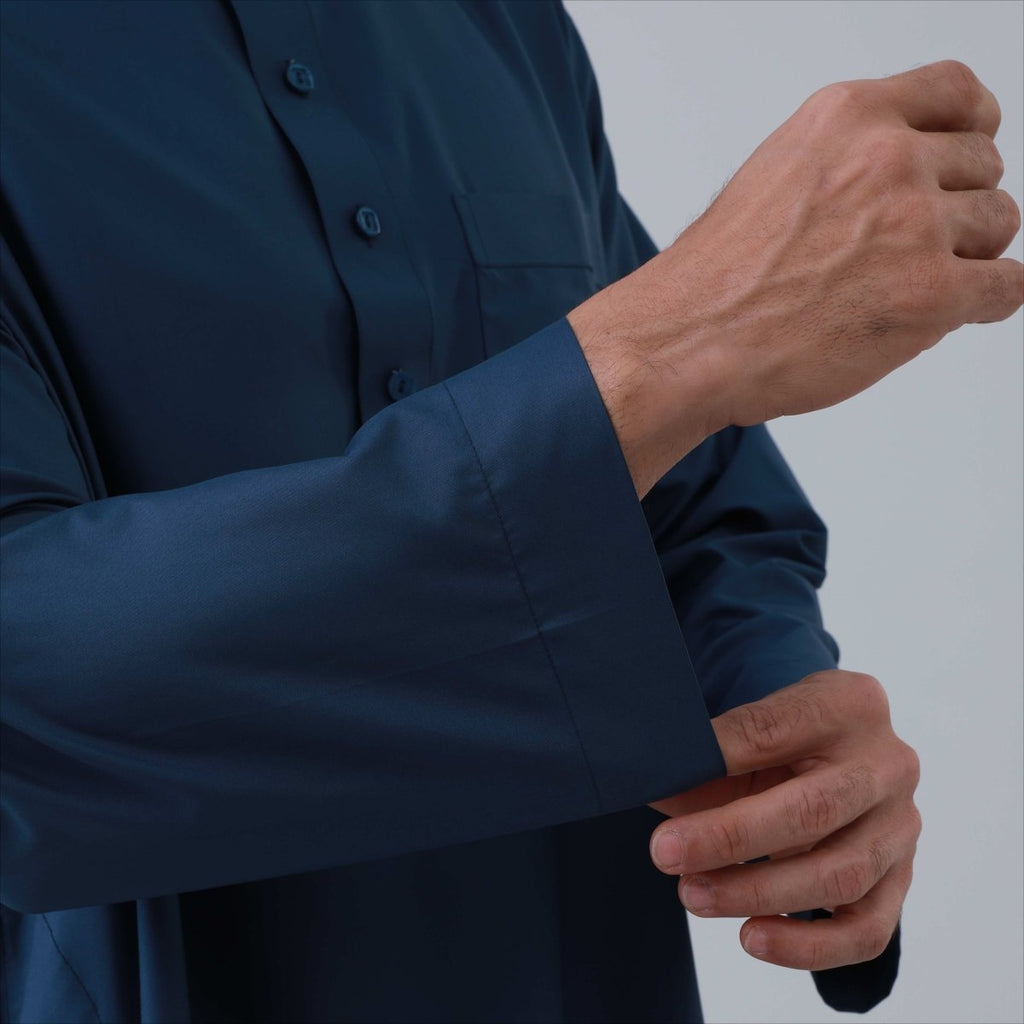 Men's Solid Color Thobe with Button Placket (MT036)
