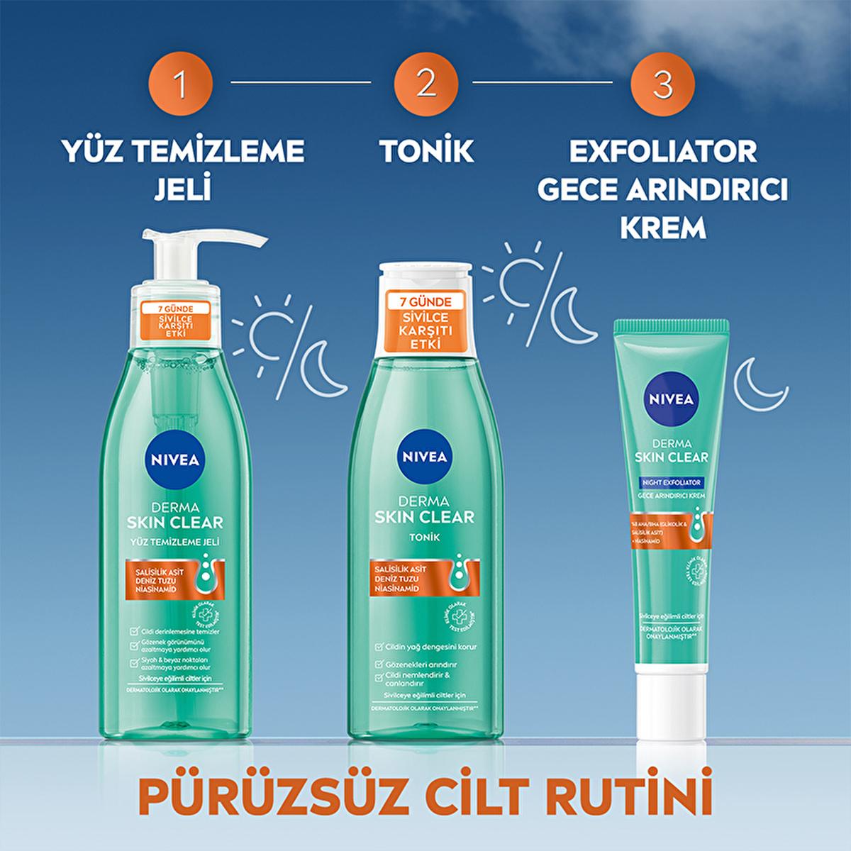 Nivea Derma Skin Clear Anti-Acne Facial Toner - Salicylic Acid (BHA) & Niacinamide - Pore Cleansing, Oil Control, and Skin Revitalizing Toner for Acne-Prone & Oily Skin