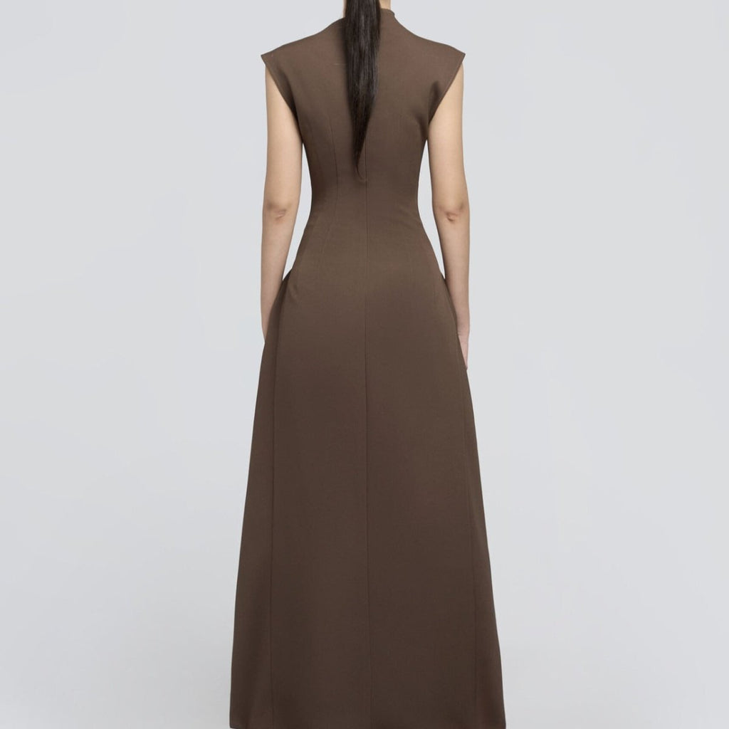 Minimalist Sleeveless Fitted Maxi Dress (MS382)
