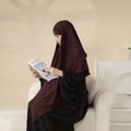 MK011  Stunning Two-Layer Crepe Khimar