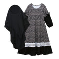 Girls Patchwork Floral Kid Abaya 2-Piece Set(MKG012)