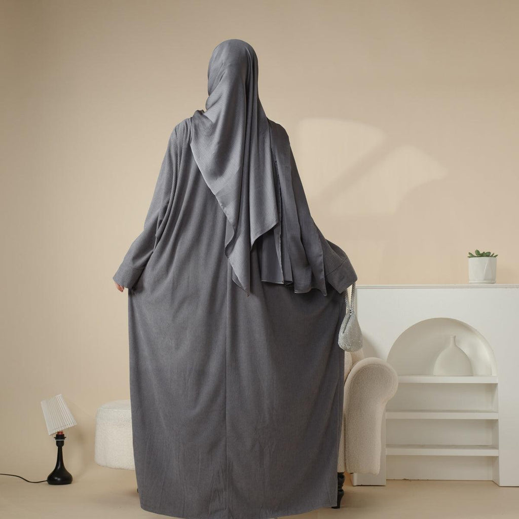 Corduroy Cardigan Open Abaya (MOA028)