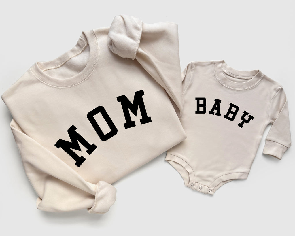 Mom, Dad and Baby Neutral Family Matching Sweatshirts