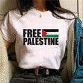 MS034 Free Palestine Printed Casual T-shirt