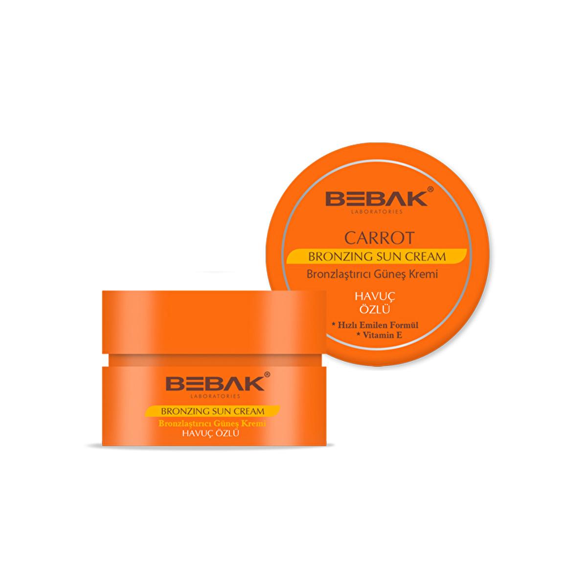 Bebak Carrot Extract Sun Tanning Cream: Achieve a Fast, Deep Tan While Moisturizing & Prolonging Your Color - Non-Greasy Formula, 3.38 fl oz