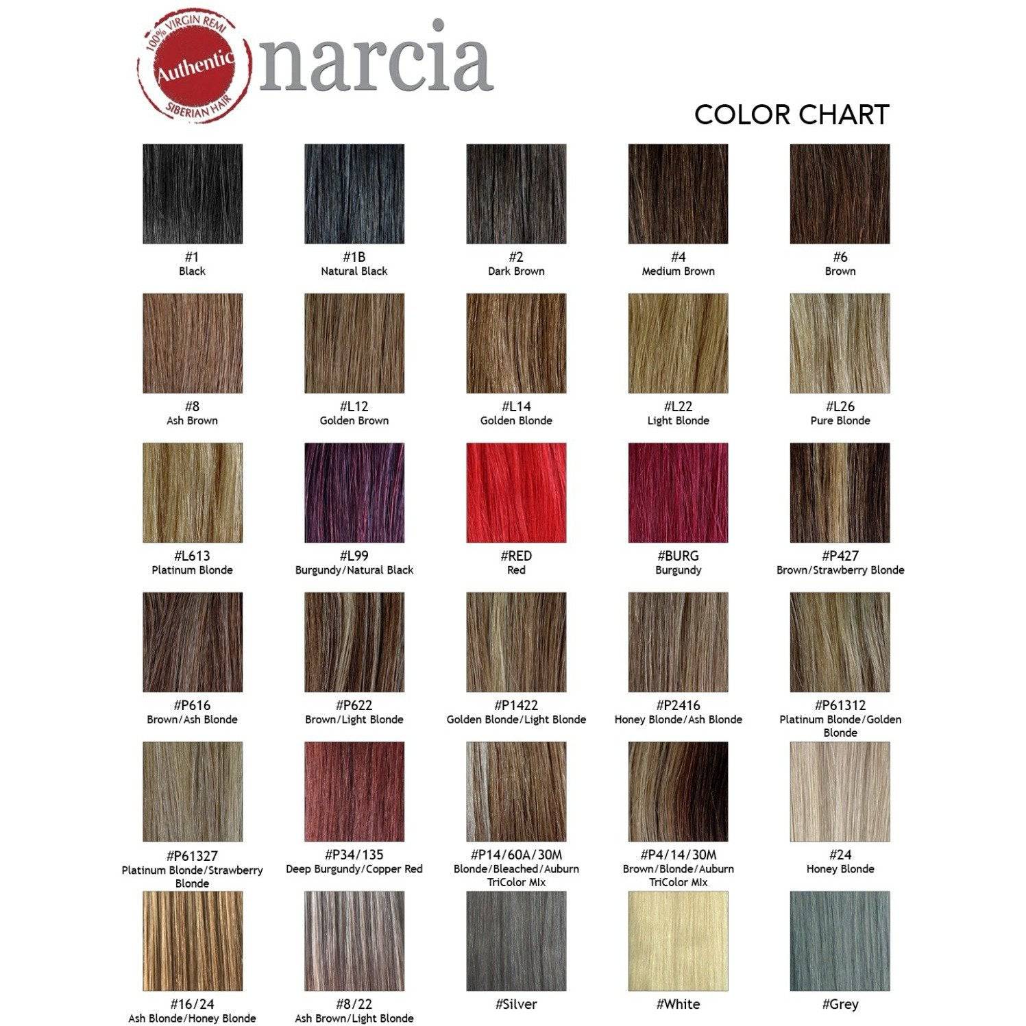 Narcia Remy Siberian Weft Silky Straight Hair Extensions - Choose Length