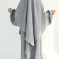 Nursing Abaya & Khimar Set | Bubble Sleeve Breastfeeding Dress(MK025)