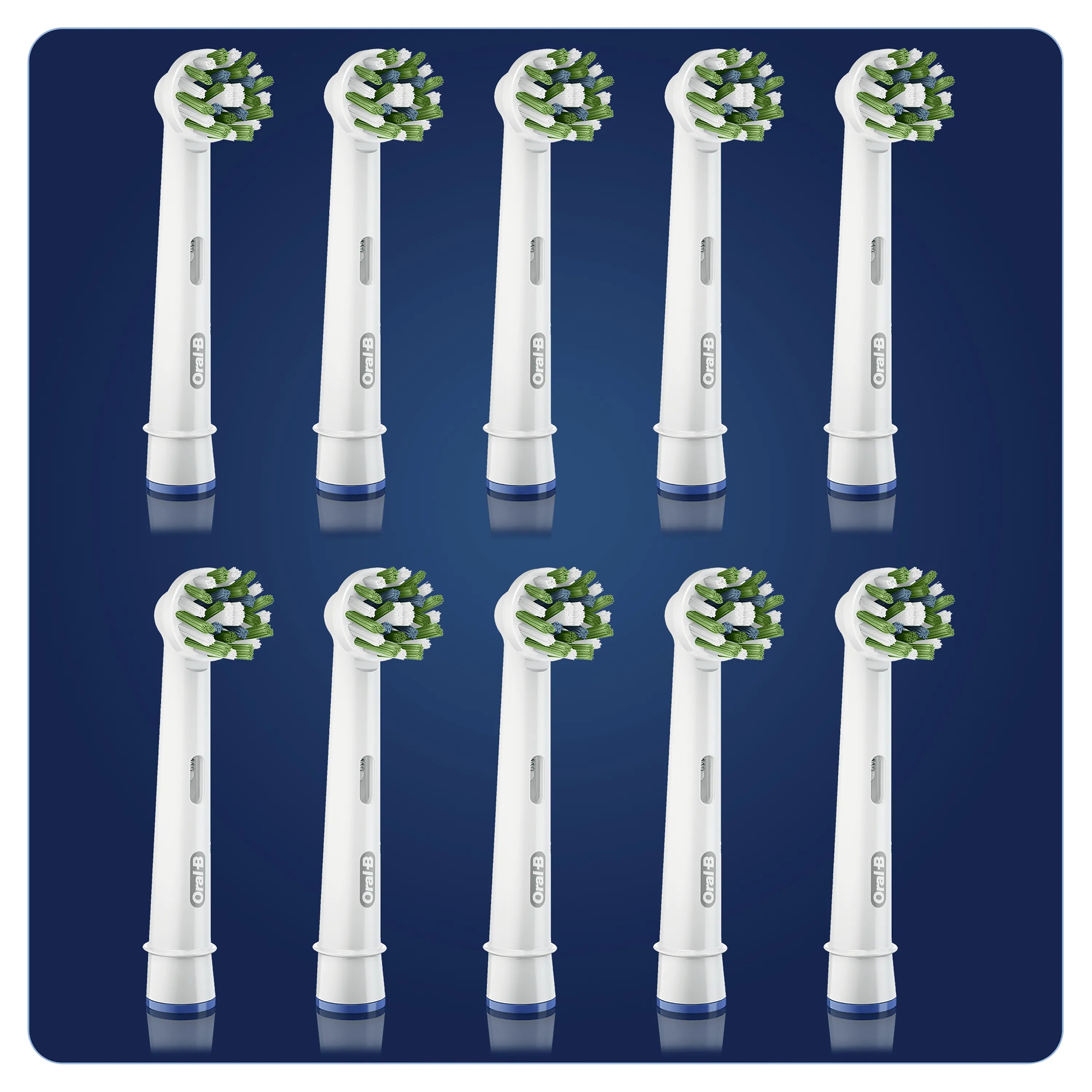 Oral-B CrossAction CleanMaximiser Brush Heads, 10-Pack, White – Made in Germany