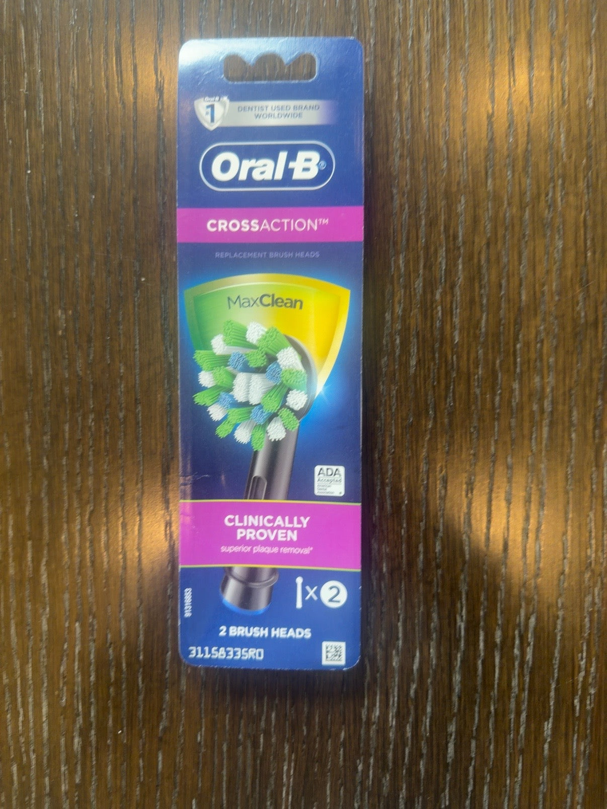 Oral-B CrossAction MaxClean Black Replacement Brush Heads, 2-Pack