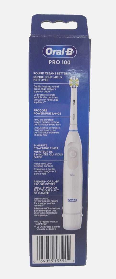 Oral-B Pro 100 FlossAction Battery-Powered Toothbrush, White