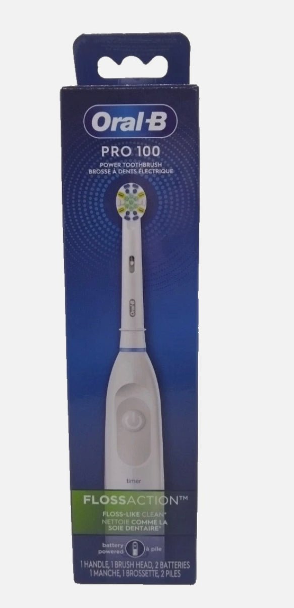 Oral-B Pro 100 FlossAction Battery-Powered Toothbrush, White
