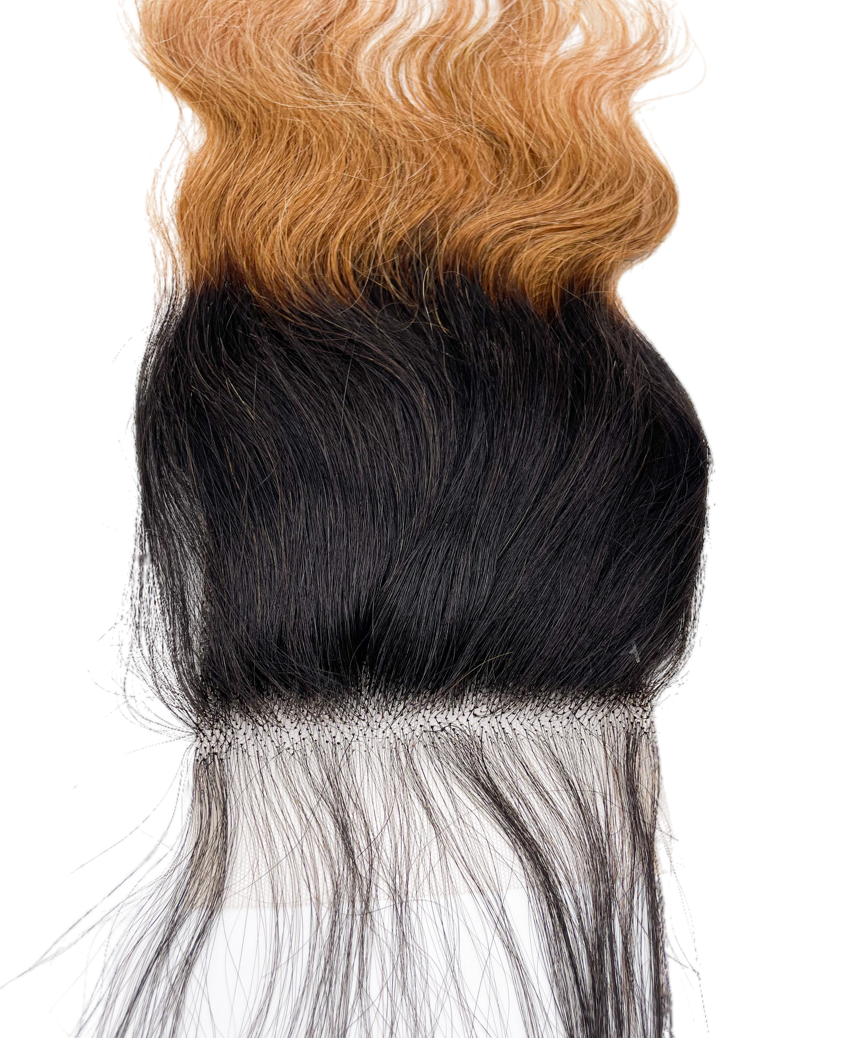 Rio Body Wave Closure 4x4 Gold, 14 in