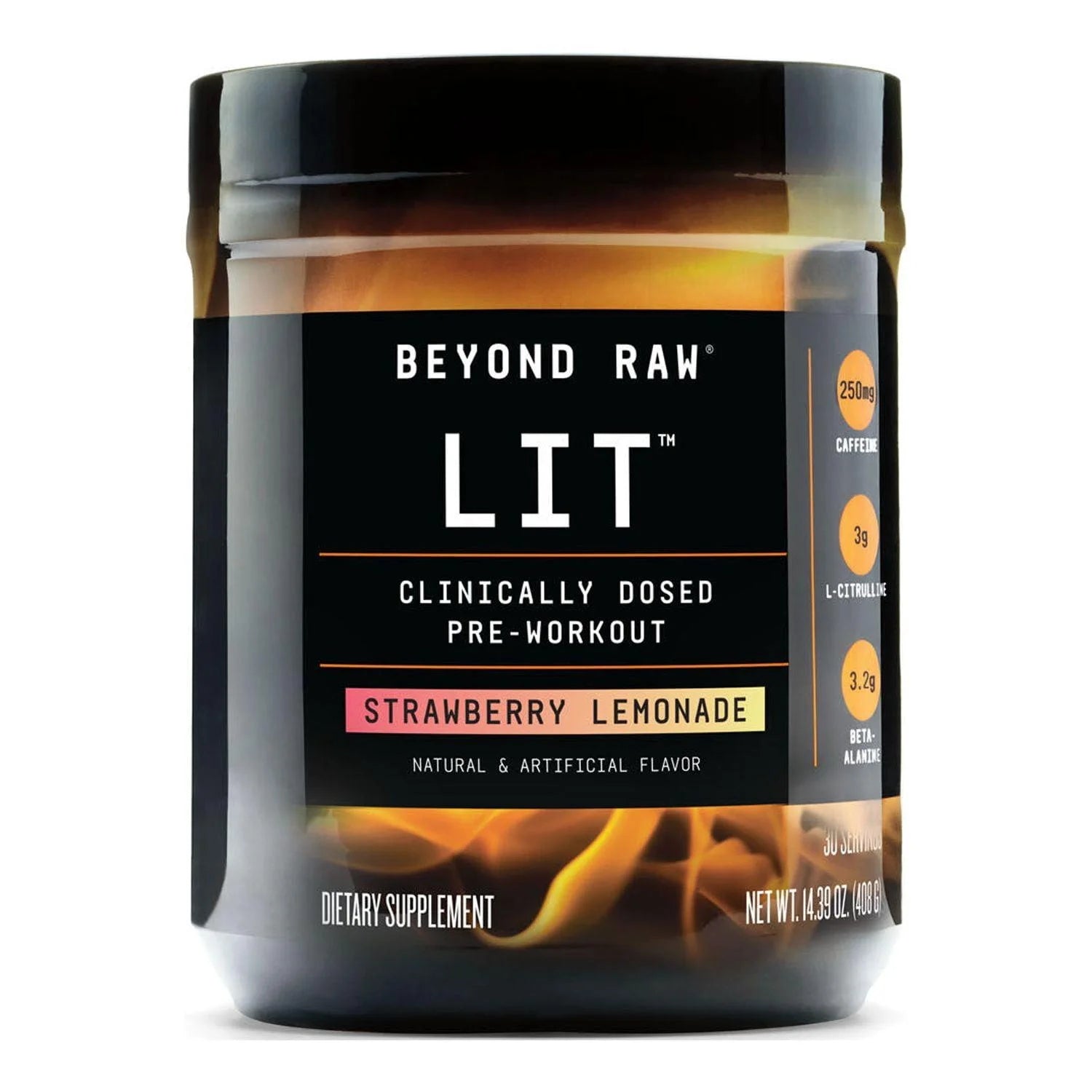 Beyond Raw LIT Clinically Dosed Pre-Workout Powder, Strawberry Lemonade, 30 Servings