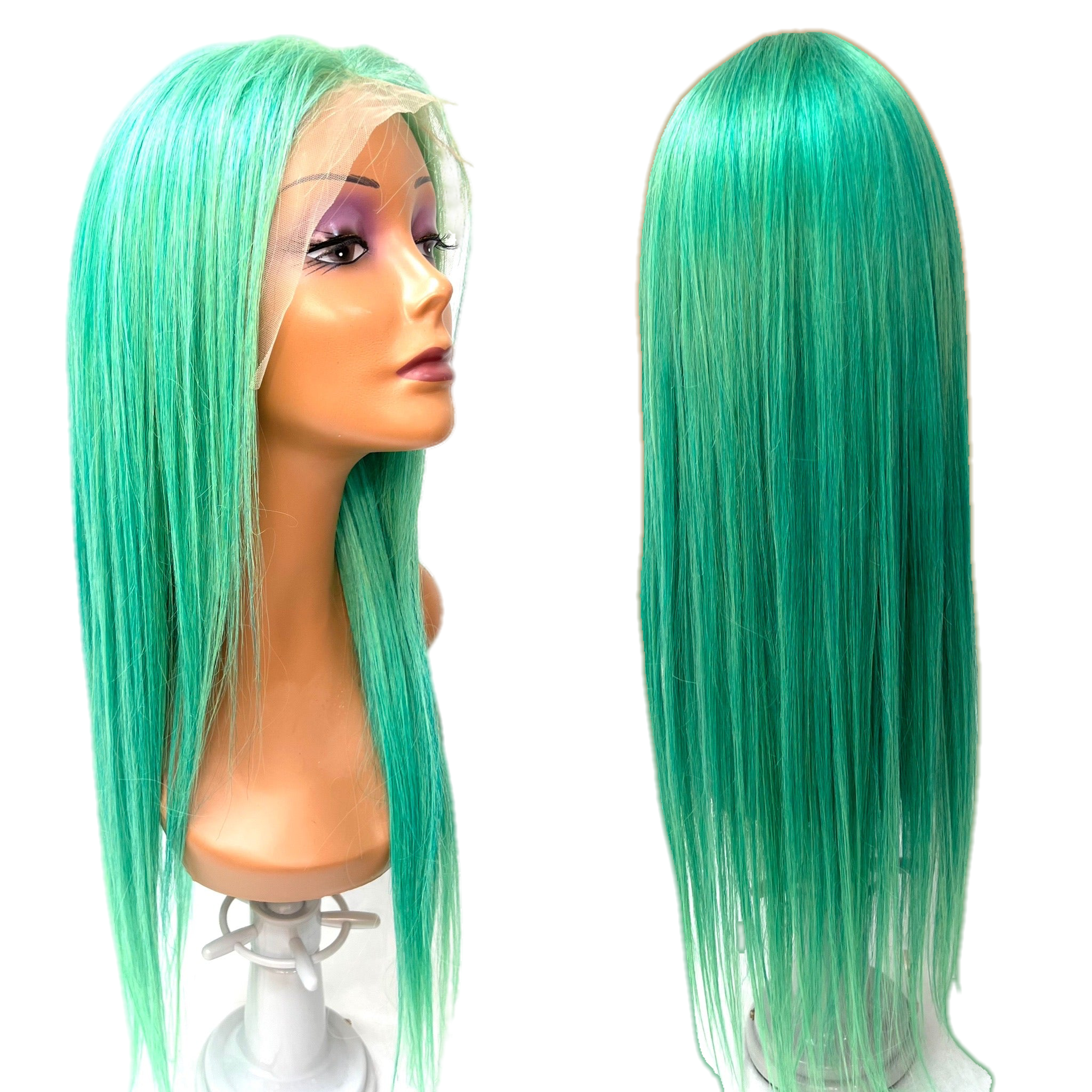 Rio Straight Human Hair Lace Front Wig, Pink, 10 in