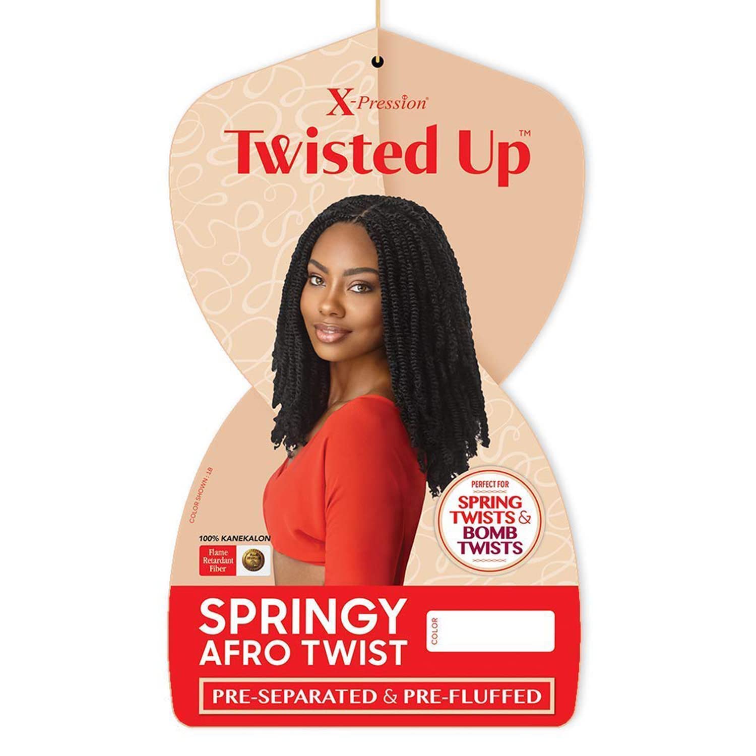 Outre X-Pression Twisted Up 3X Springy Afro Twist Crochet Braid, 16 in, 2T1B/27