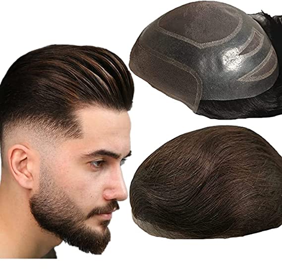 VIP Extensions Men's Human Hair Toupee 10 x 8 in, Color 1B40