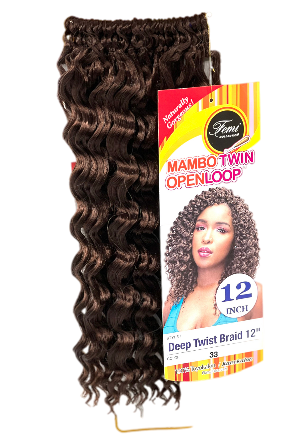 Femi Collection Mambo Twin Open Loop Deep Twist Braid 12 in, Color 33