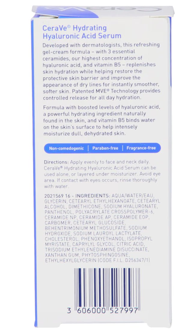 CeraVe Hydrating Hyaluronic Acid Serum 1 oz