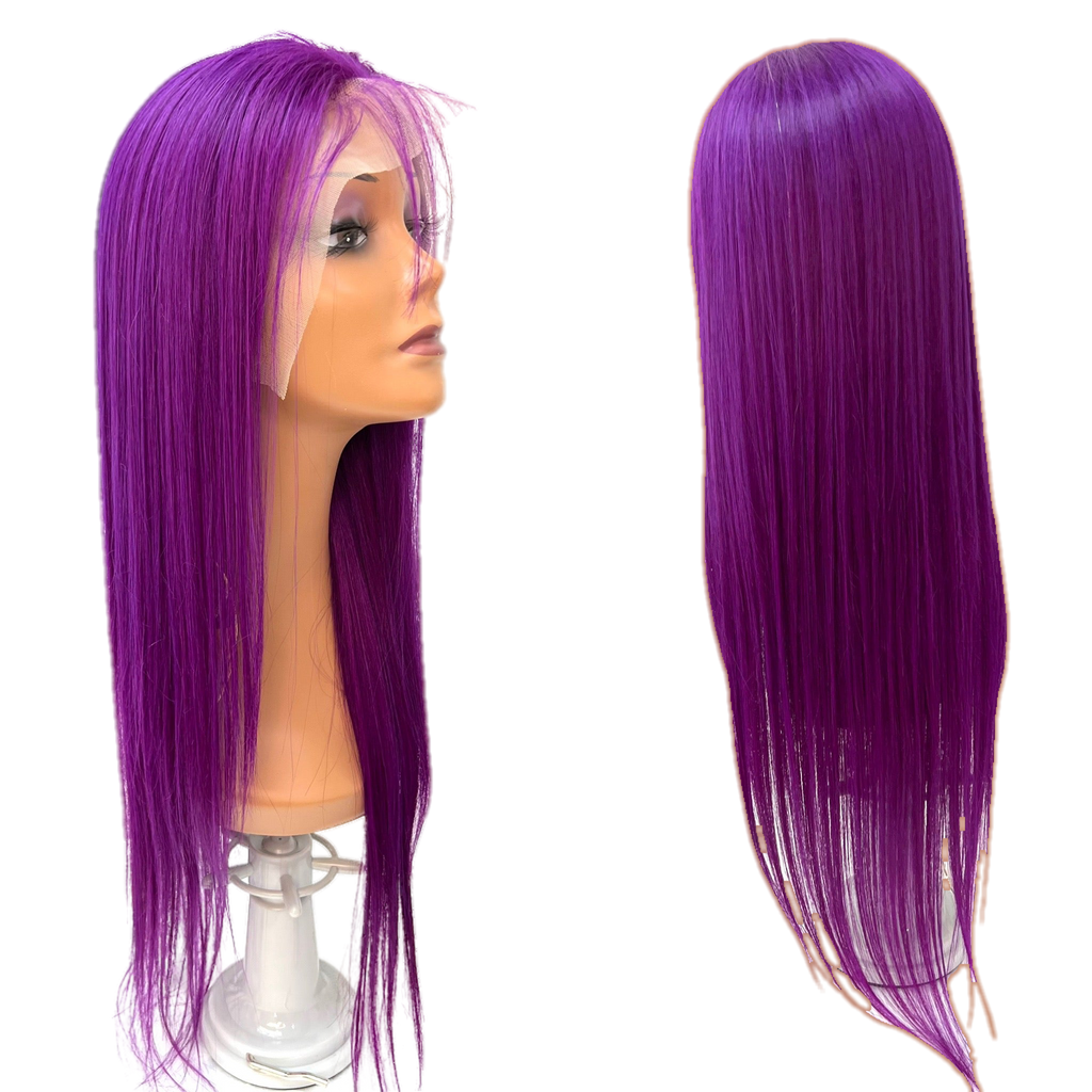 Rio Straight Human Hair Lace Front Wig, Burgundy, 26 in