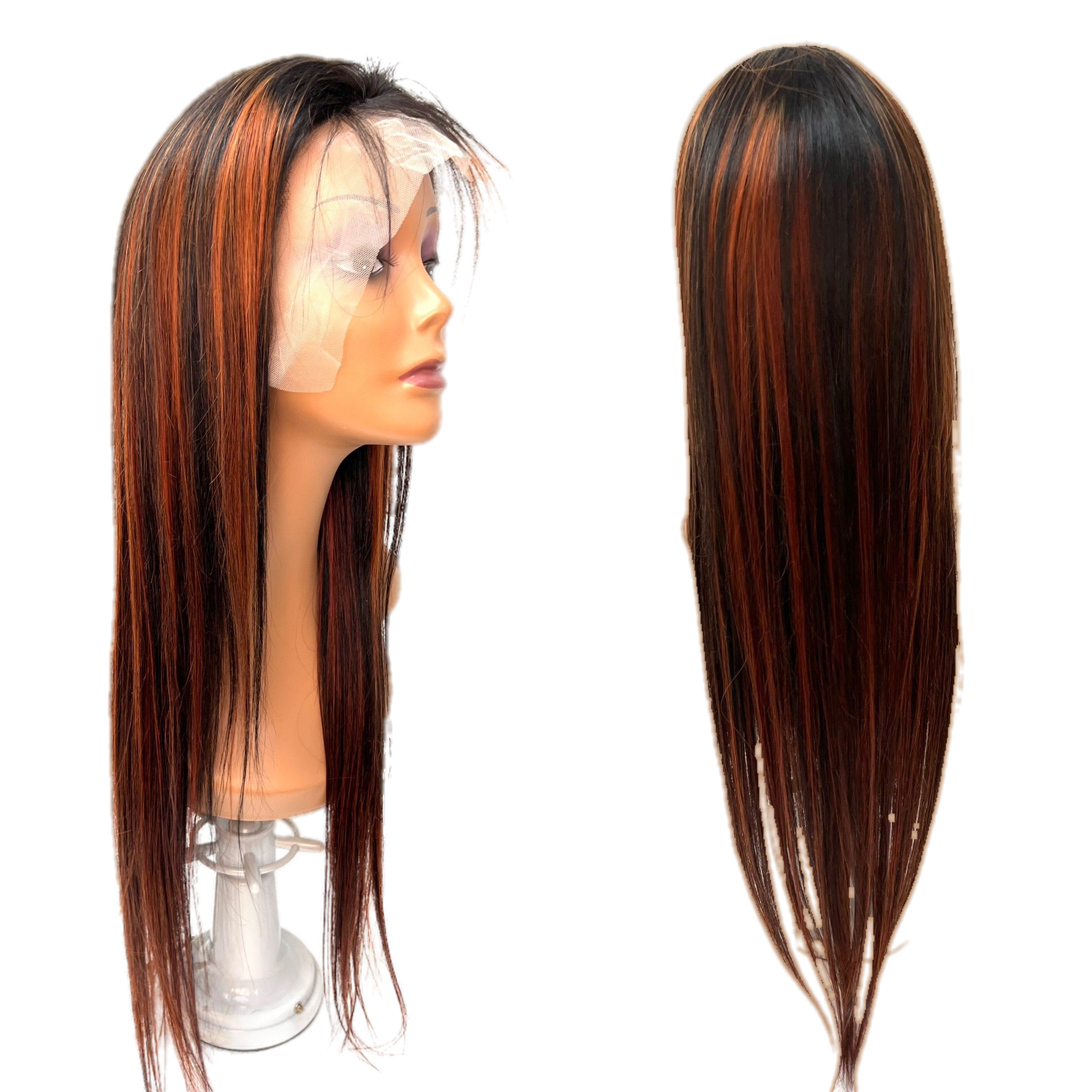 Rio Straight Human Hair Lace Front Wig, Burgundy, 26 in