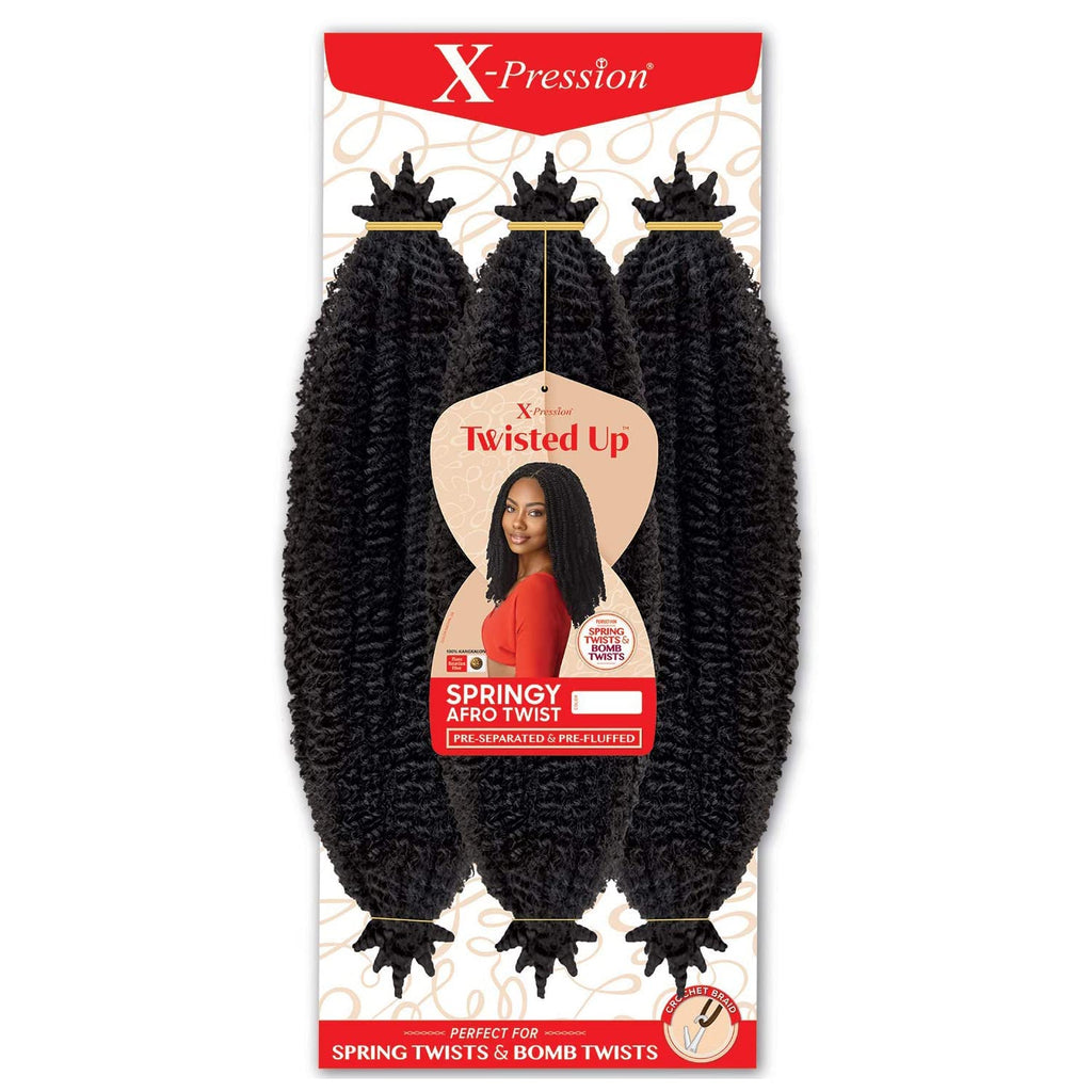 Outre X-Pression Twisted Up 3X Springy Afro Twist Crochet Braid, 16 in, 2T1B/27