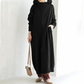 Oversized Hooded Zip-Up Maxi Dress | Fleece Robe Abaya (MS163)