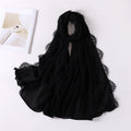 Pearl Chiffon Hijab with Lace Trim (MH218)