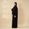Cocoon-Cut Crepe Abaya Perfect For Umrah With One-Piece Hijab Attached (MA143)