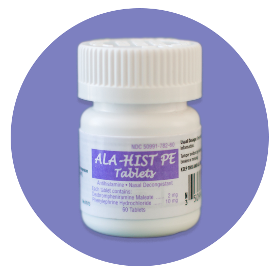 ALA-HIST PE Antihistamine & Nasal Decongestion Tablets - 60 Count