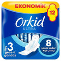 Orkid Ultra Extra Hijyenik Ped Gece Ekonomik Paket 12'li - Ultra Thin Sanitary Pads for Menstrual Protection