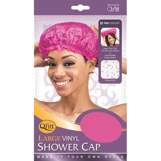 Qfitt Large Vinyl Shower Cap, Pink