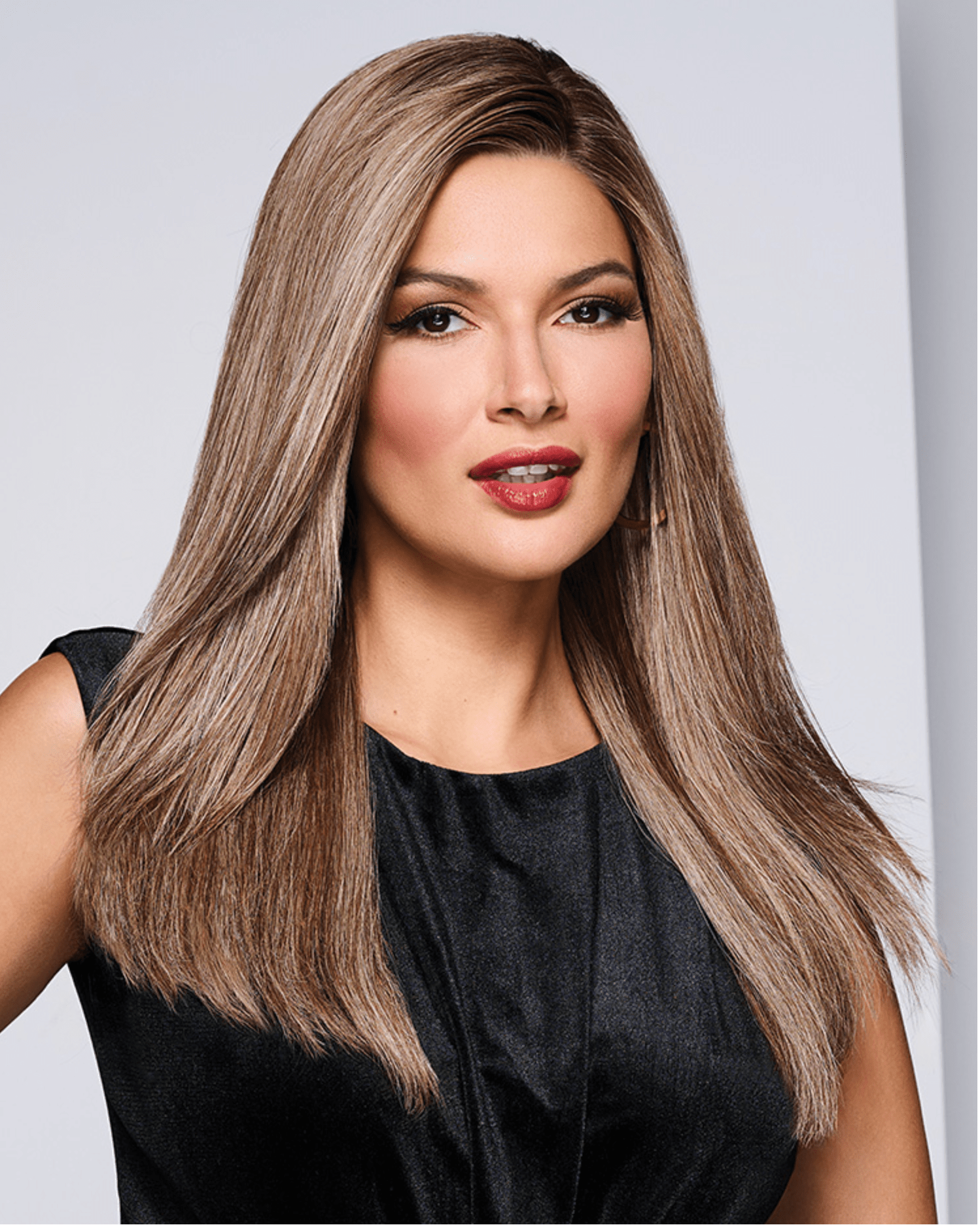 Raquel Welch Athenian Adventure Luxurious Long Layered Wig, Black Label Human Hair Collection by HairUWear, Average Cap, Rh9/24SS Shaded Café Latte