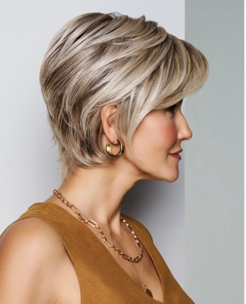 Raquel Welch Sheer Luxury Collection Posh Premier Short Boycut Wig, Luxlite Cap, Average, SS9/24 SS Iced Café Latte