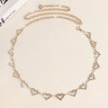 Rhinestone Heart Waist Chain | Crystal Body Chain Belt(MAC361)