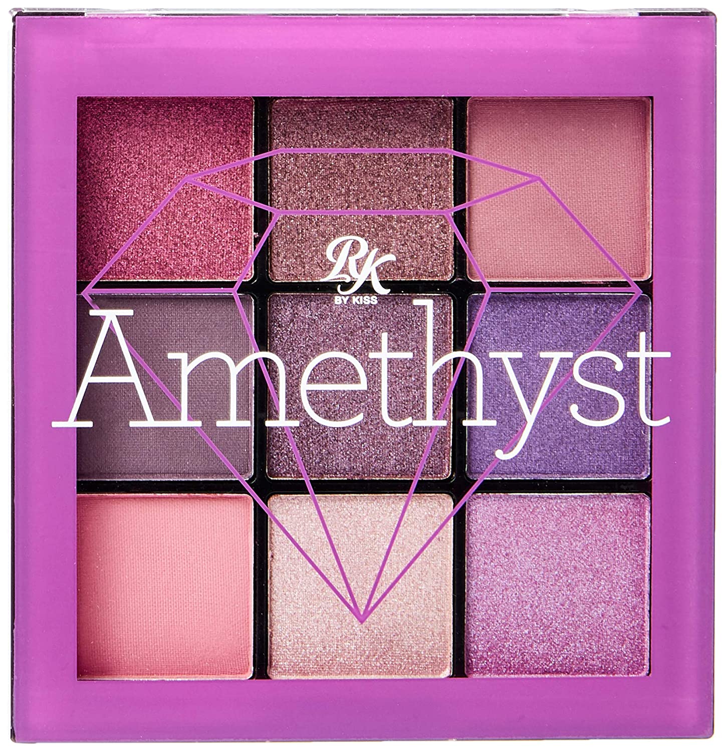 Ruby Kisses Eye Shadow Palette 9 Shadows Eye Makeup for Spring (1 PACK, Amethyst)