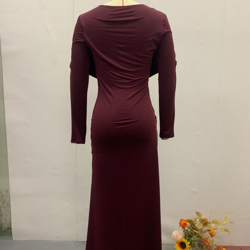 Ruched Bodycon Maxi Dress(MS219)