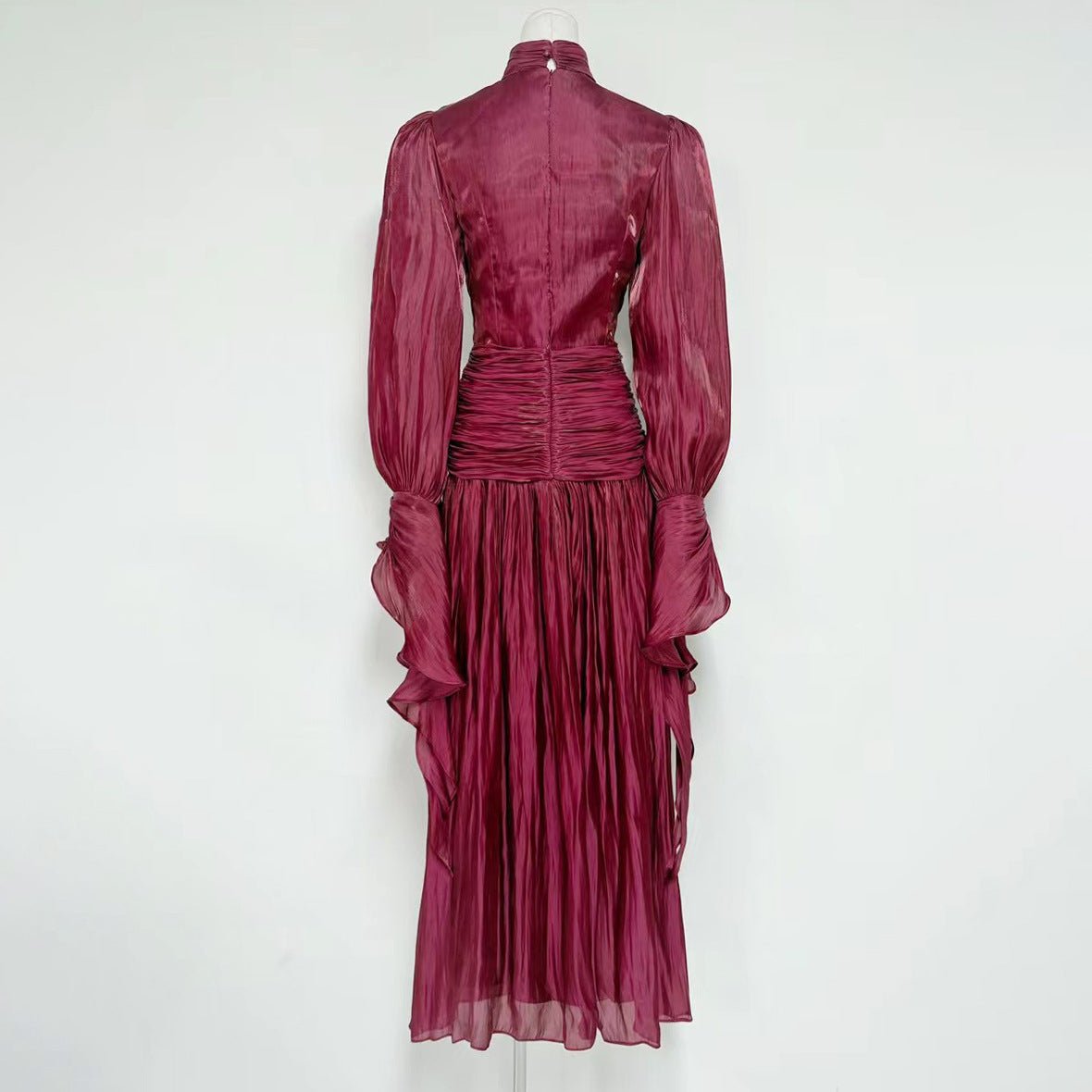 Ruched High Neck Evening Gown(MS221)