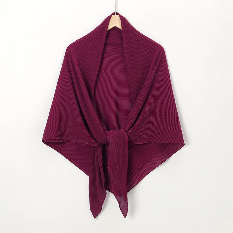 Solid Color Crinkle Chiffon Hijab - Lightweight Scarf for Women (MH040)