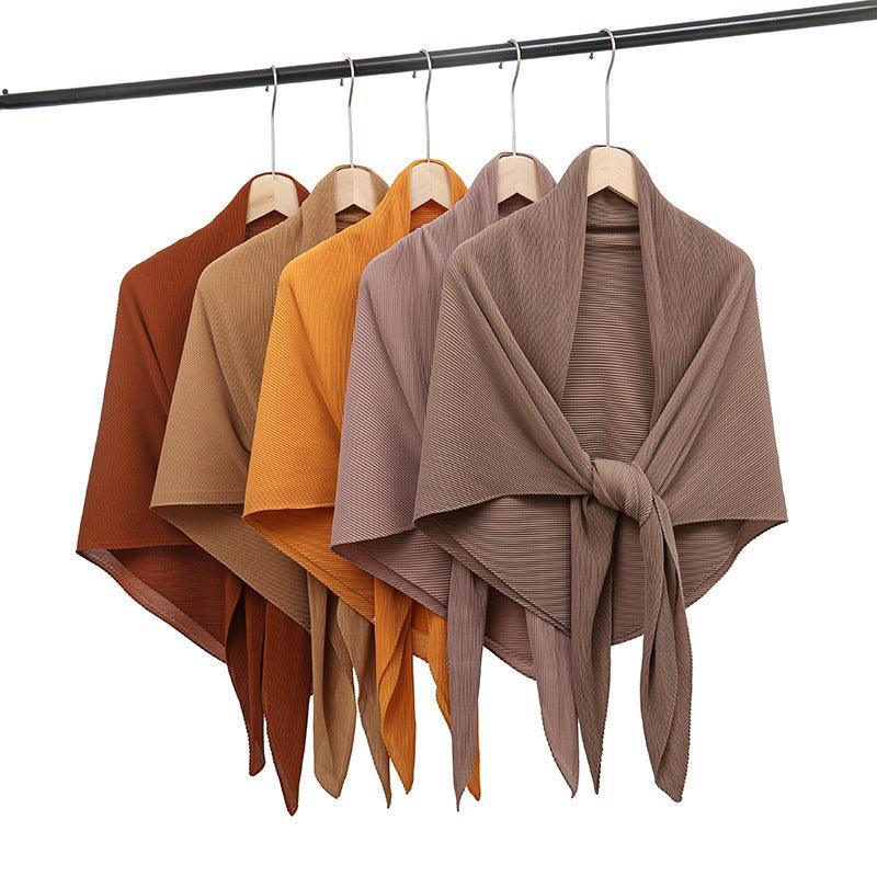Solid Color Crinkle Chiffon Hijab - Lightweight Scarf for Women (MH040)