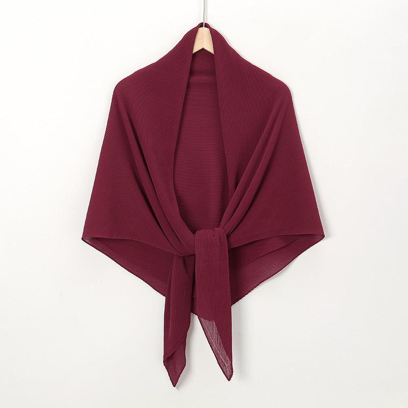 Solid Color Crinkle Chiffon Hijab - Lightweight Scarf for Women (MH040)