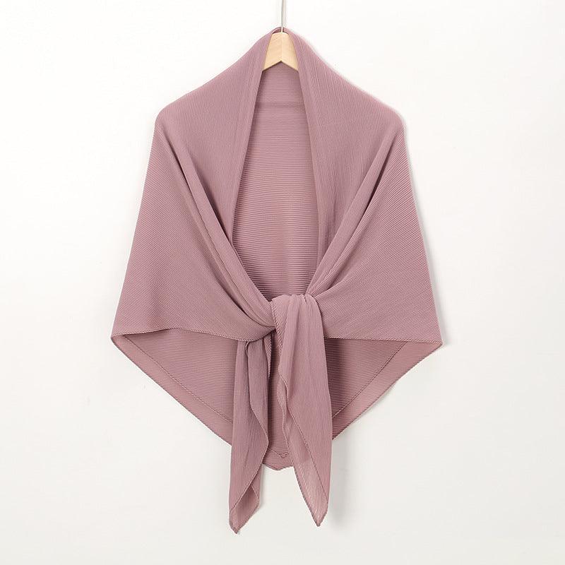Solid Color Crinkle Chiffon Hijab - Lightweight Scarf for Women (MH040)